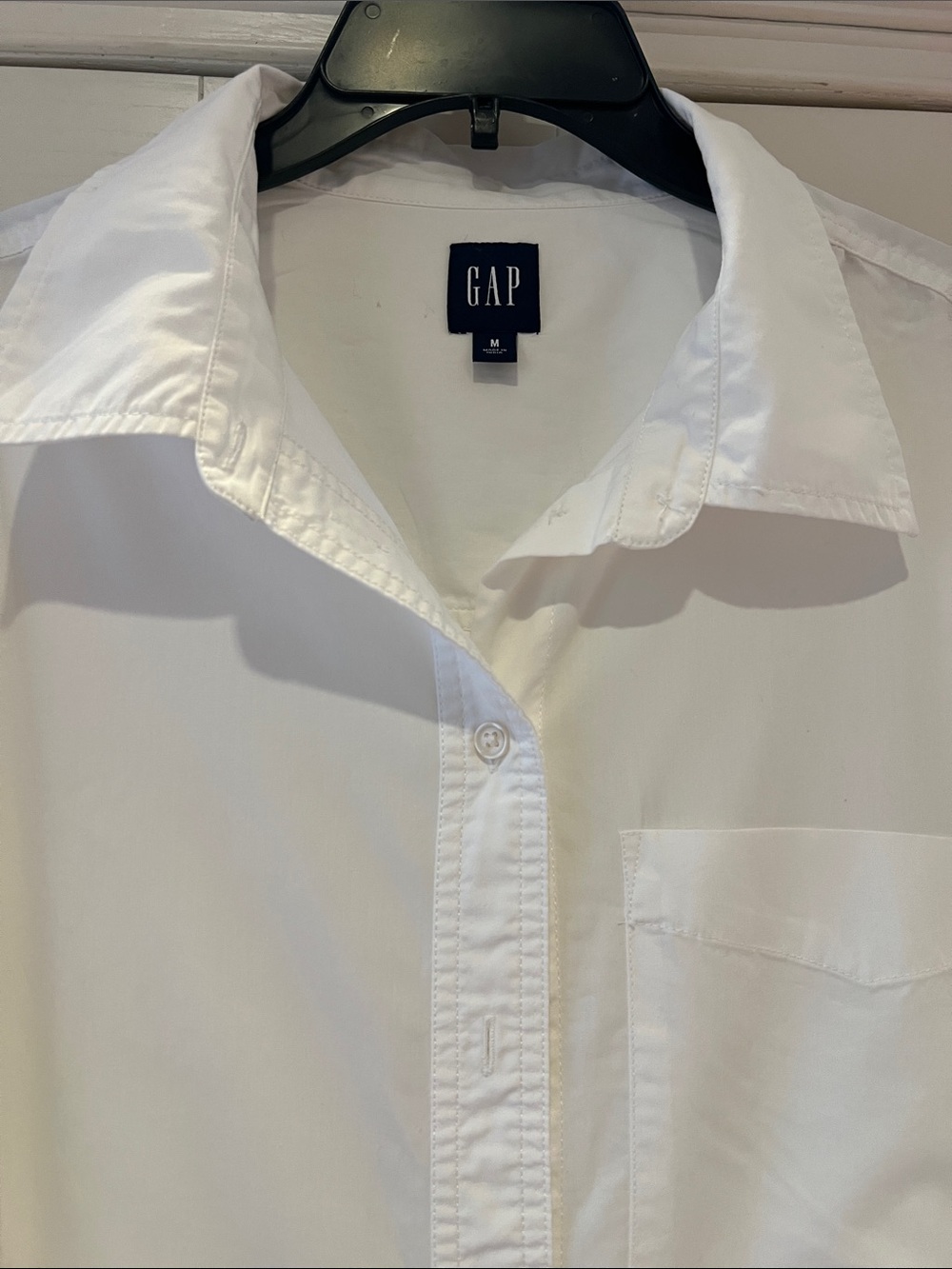 GAP White Long Button-Up Shirt Dress - Picture 3 of 3